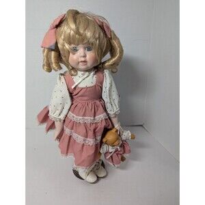 Dynasty Doll Collection Porcelain Doll - Gerri & Bear 14”